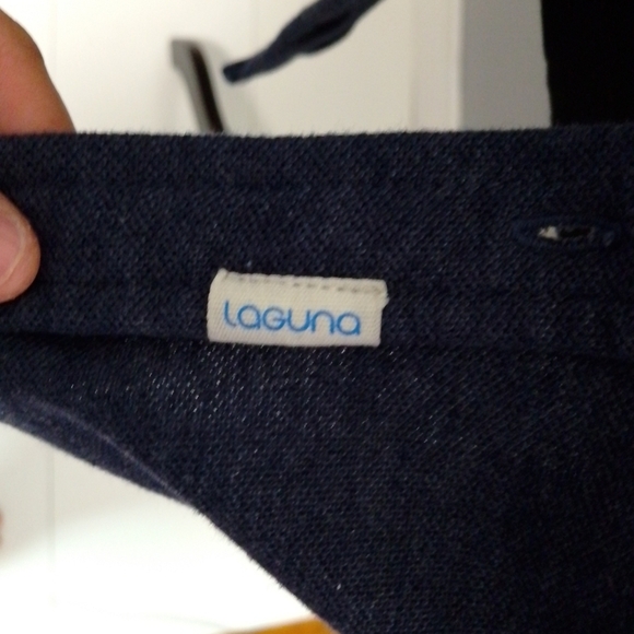 Laguna Large Men Button Down Shirt Navy Blue Cotton Polyester Blend Comfy Mens - Picture 7 of 7